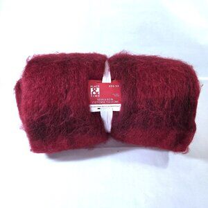 NWT Place & Time Red & Black Plaid Throw Blanket with Fringe